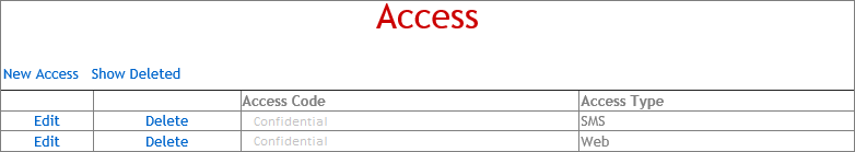 Access Screen